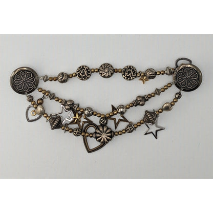 Vintage Handmade Cloak Fastener Pin Layered Charm Medieval Renaissance Gold Silver