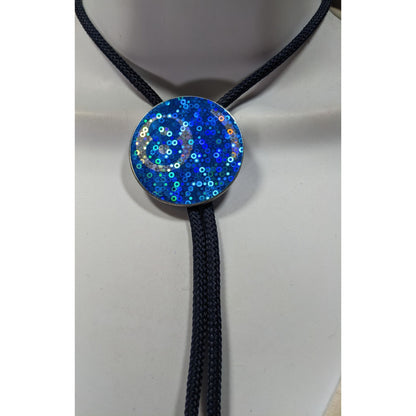 Vintage Handmade Holographic Bolo Tie With Pog Slammer