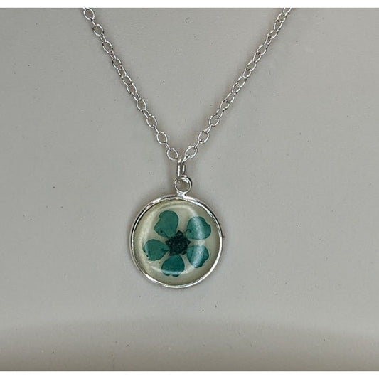 90s Fairycore Cottagecore Claire’s Pressed Flower Pendant Necklace