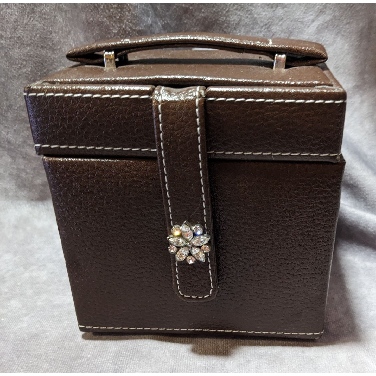 Brown And Black Faux Leather Jewelry Travel Case