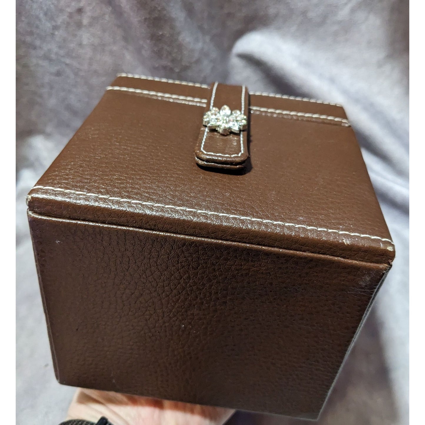 Brown And Black Faux Leather Jewelry Travel Case