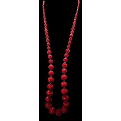 Vintage Red Lucite Graduated Beaded Necklace
