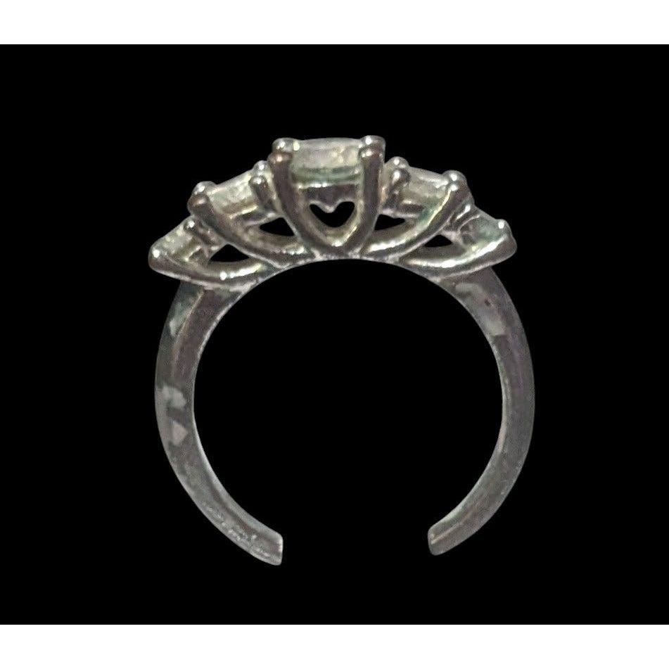 Glam Five Gem Silver Tone Fashion Ring Size 8