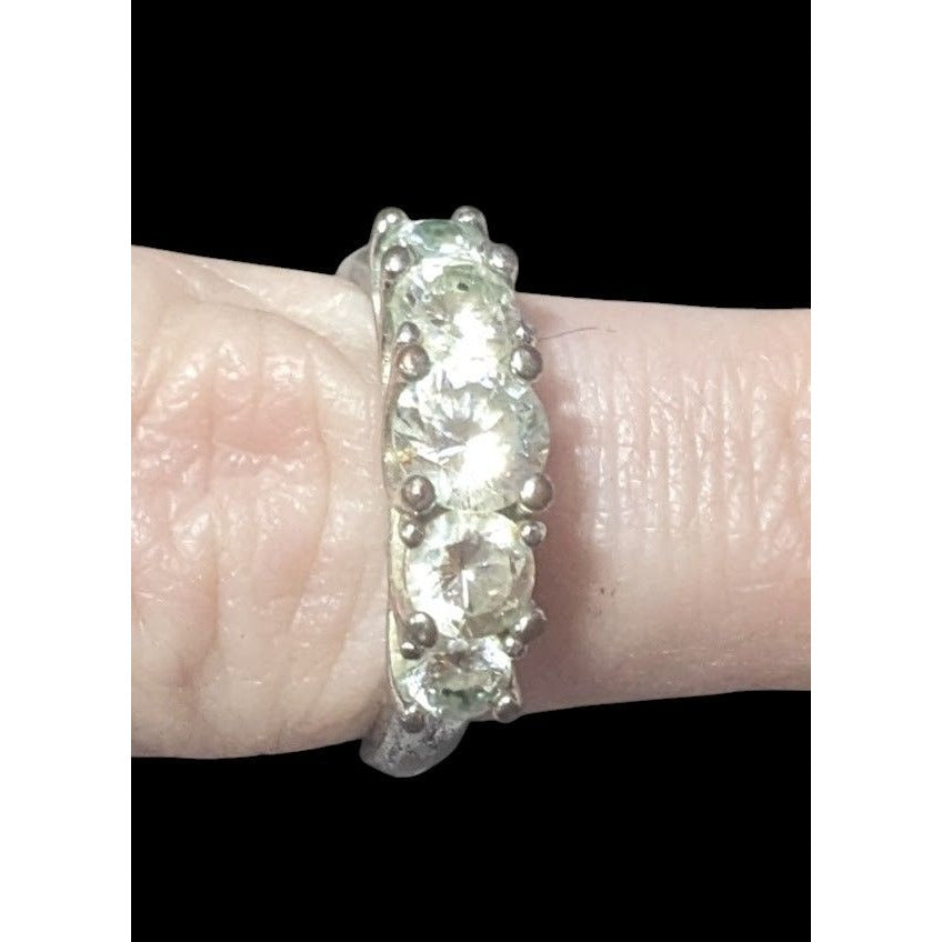 Glam Five Gem Silver Tone Fashion Ring Size 8