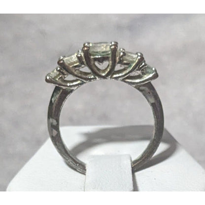 Glam Five Gem Silver Tone Fashion Ring Size 8