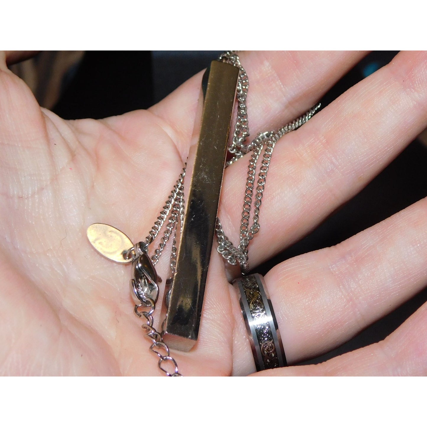 Charming Charlie Modern Silver Tone Pillar Necklace