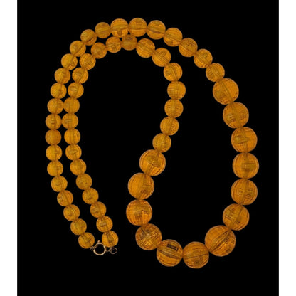 Vintage Retro Orange/Yellow Faceted Beaded Necklace