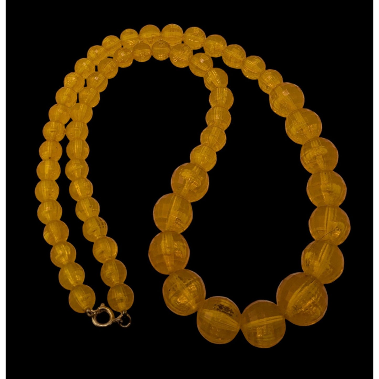 Vintage Retro Orange/Yellow Faceted Beaded Necklace