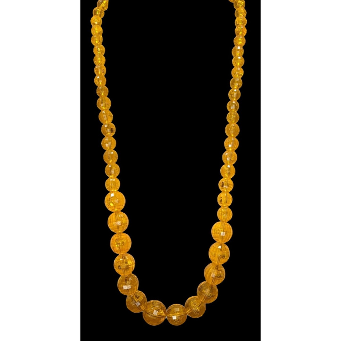 Vintage Retro Orange/Yellow Faceted Beaded Necklace