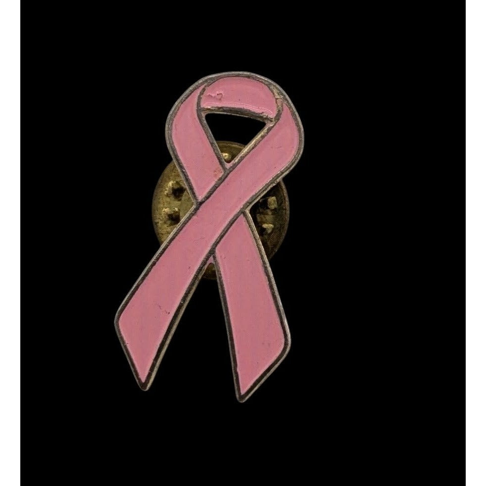 Breast Cancer Awareness Pink Enamel Ribbon Lapel Pin