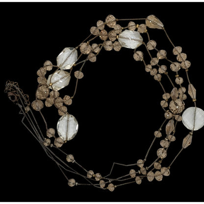 Elegant Glam Multi-Strand Crystal Glass Beaded Necklace