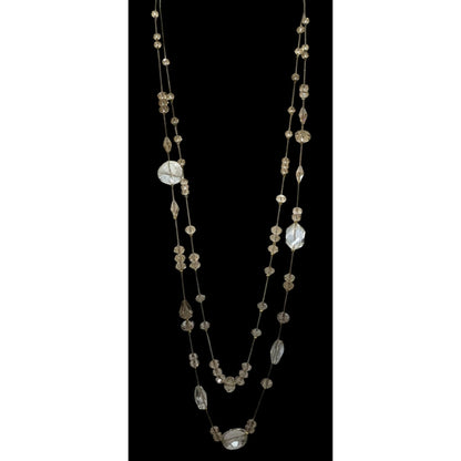 Elegant Glam Multi-Strand Crystal Glass Beaded Necklace