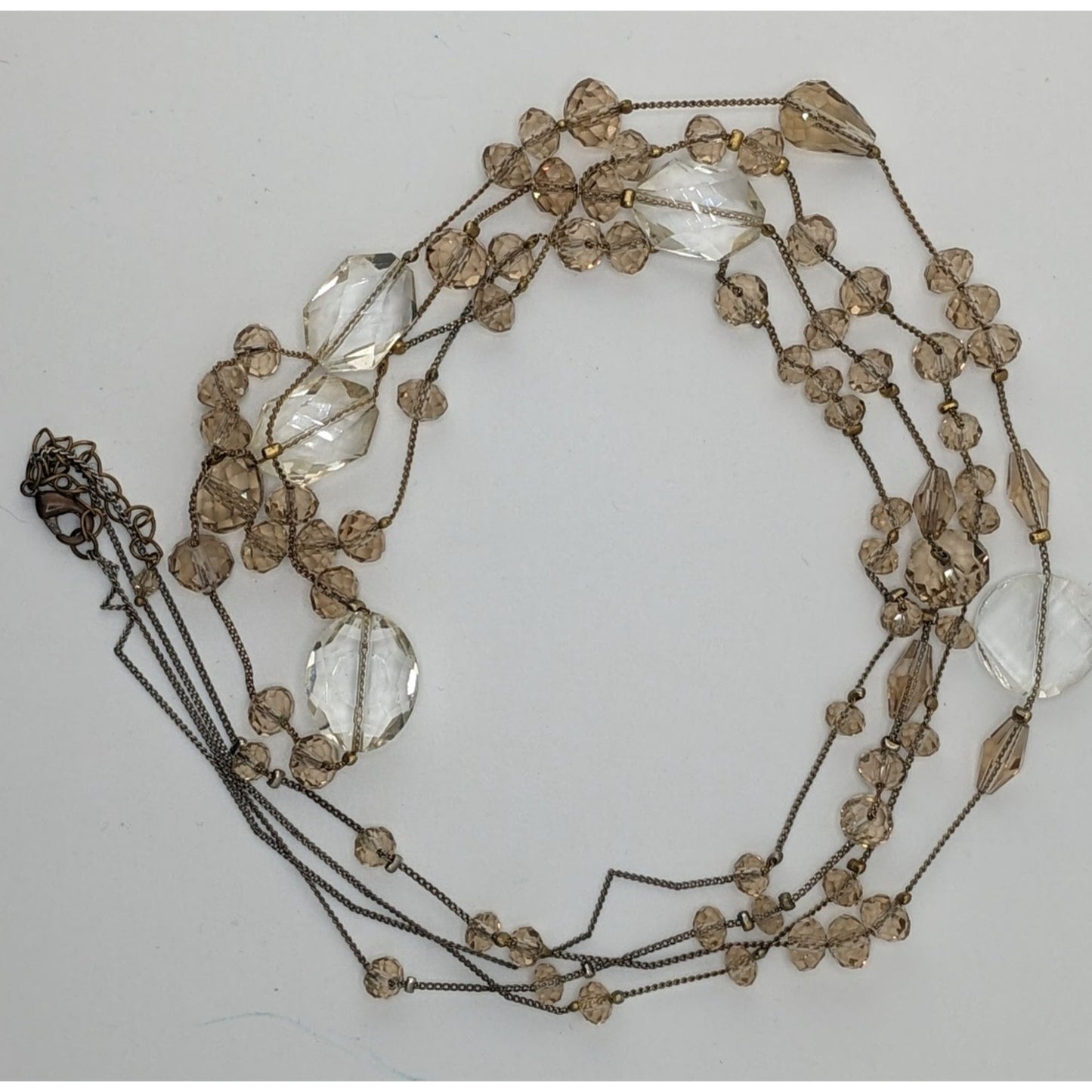 Elegant Glam Multi-Strand Crystal Glass Beaded Necklace