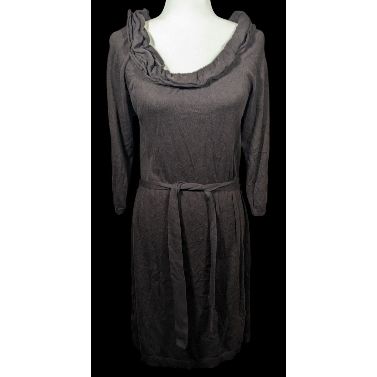 Rabbit Designs Brown/Grey Ruffle Neck Dress