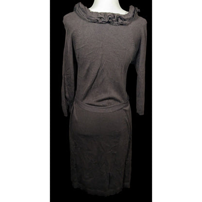 Rabbit Designs Brown/Grey Ruffle Neck Dress