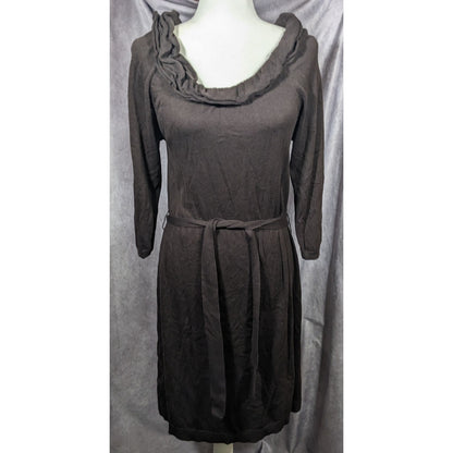 Rabbit Designs Brown/Grey Ruffle Neck Dress