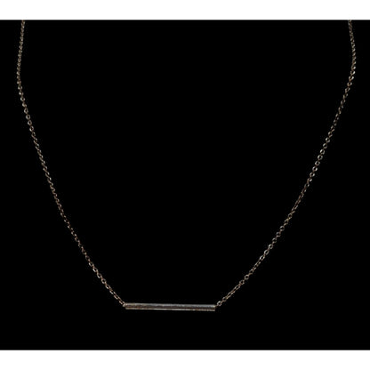 Minimalist Silver Tone Tube On Chain Necklace