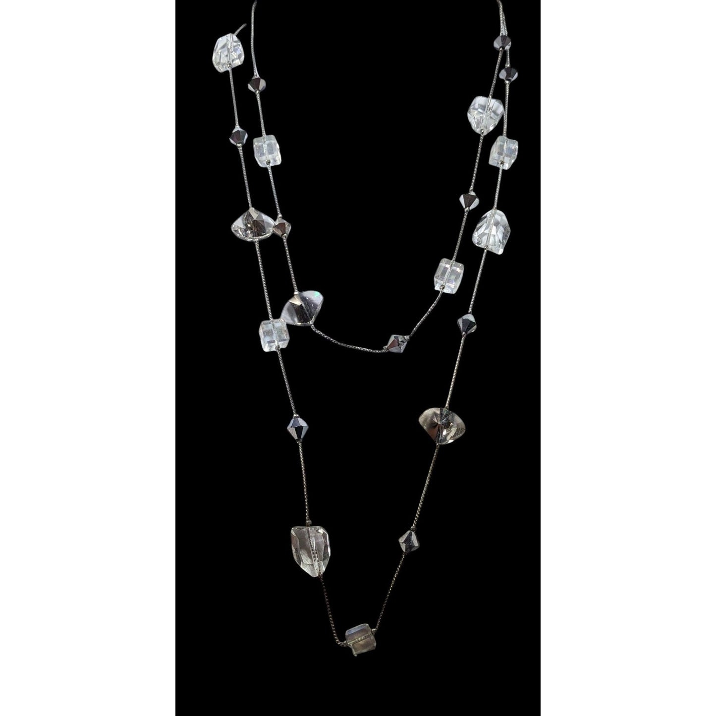 Premier Designs Sparkly Glass Cube Station Necklace