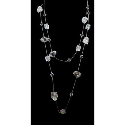Premier Designs Sparkly Glass Cube Station Necklace