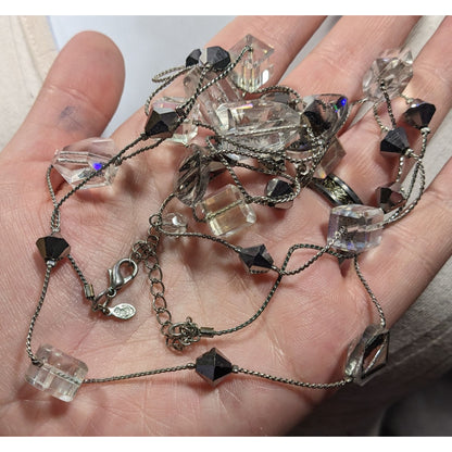 Premier Designs Sparkly Glass Cube Station Necklace