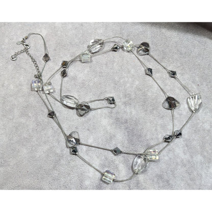 Premier Designs Sparkly Glass Cube Station Necklace