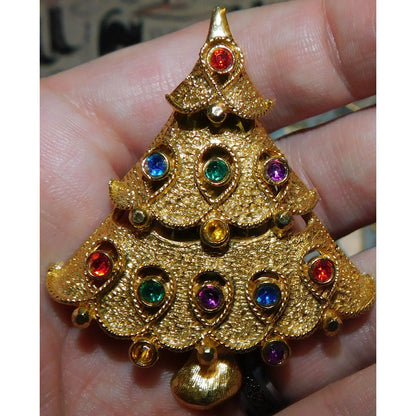 Vintage Midcentury Light Up Christmas Tree Brooch