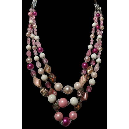 Coquette Multilayer Pink Beaded Necklace