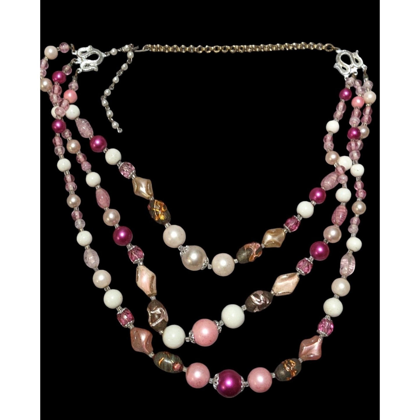 Coquette Multilayer Pink Beaded Necklace