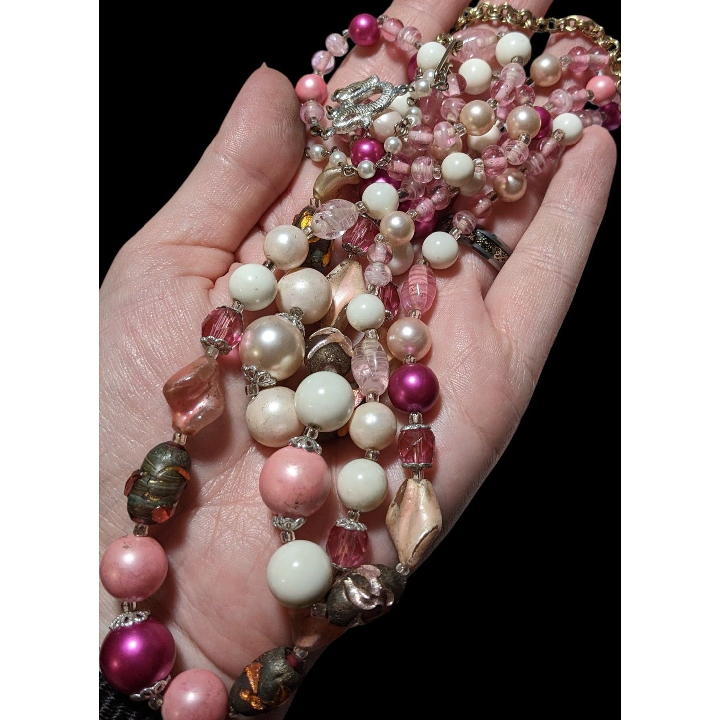 Coquette Multilayer Pink Beaded Necklace