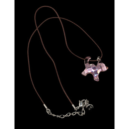 Rare Swarovski Crystal Dog Pendant Necklace Pink Designer Glam Retired