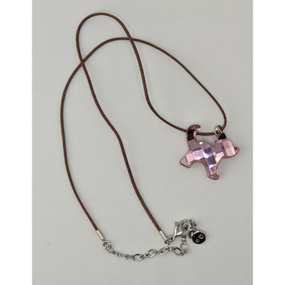 Rare Swarovski Crystal Dog Pendant Necklace Pink Designer Glam Retired