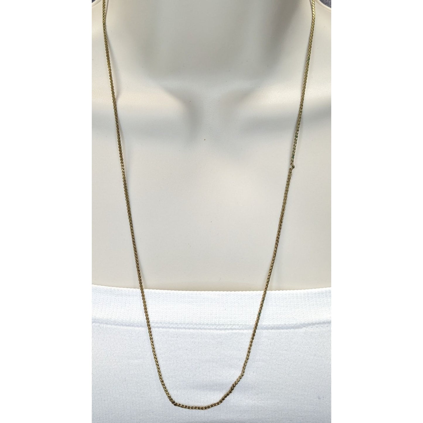 Vintage Gold-Tone Serpentine Chain Necklace