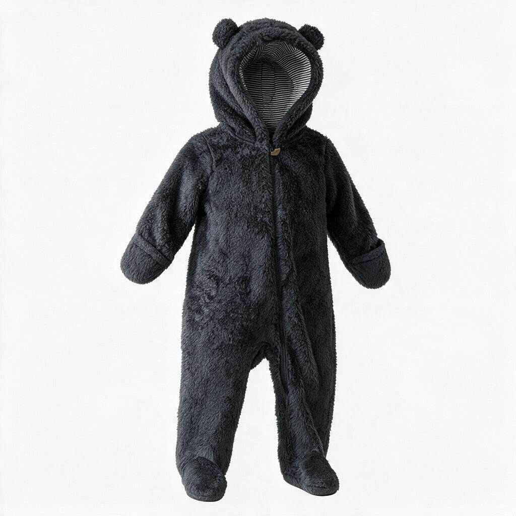 Carters Baby Bear Sherpa Fleece Bunting 6M Hooded Footed Snowsuit NWOT