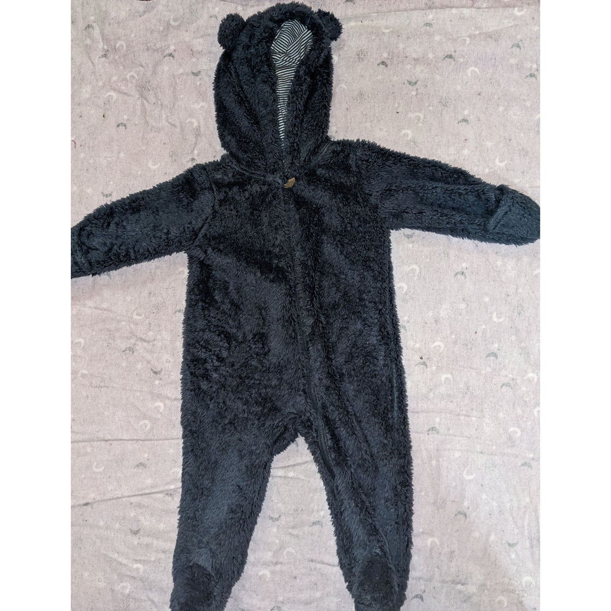 Carters Baby Bear Sherpa Fleece Bunting 6M Hooded Footed Snowsuit NWOT