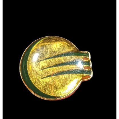 Vintage 90s Optus Lapel Pin Gold Tone With Green Accents