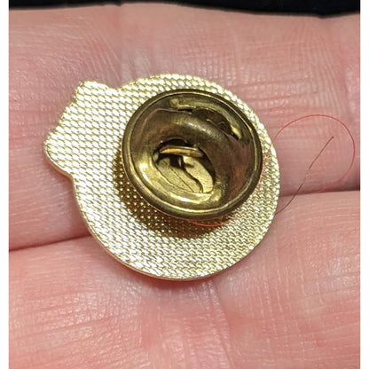 Vintage 90s Optus Lapel Pin Gold Tone With Green Accents