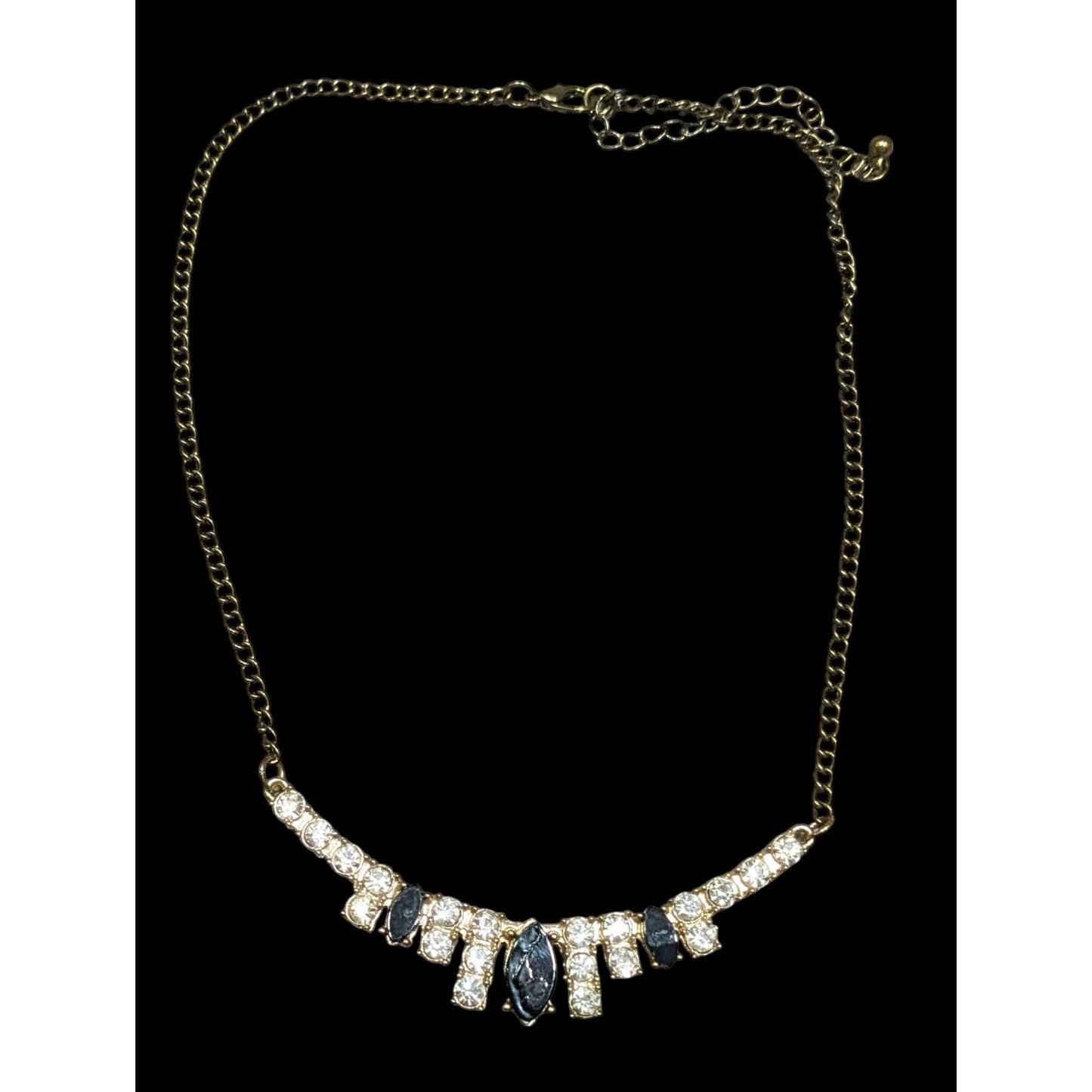 Vintage Glam Rhinestone Statement Formal Necklace