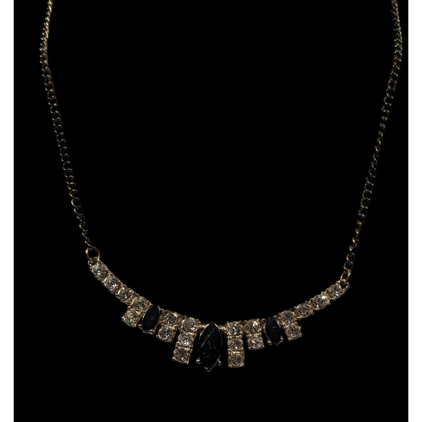 Vintage Glam Rhinestone Statement Formal Necklace