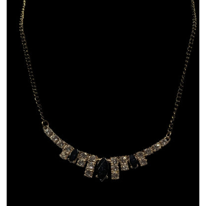 Vintage Glam Rhinestone Statement Formal Necklace