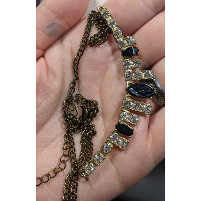 Vintage Glam Rhinestone Statement Formal Necklace