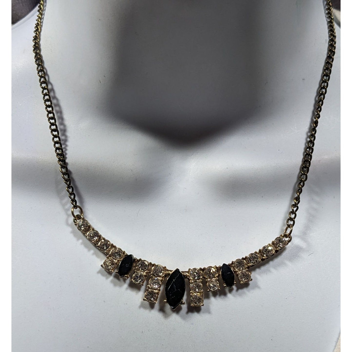 Vintage Glam Rhinestone Statement Formal Necklace