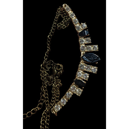 Vintage Glam Rhinestone Statement Formal Necklace