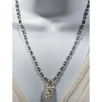 Handmade Whimsical Pearl And Glass Beaded Cluster Pendant Necklace