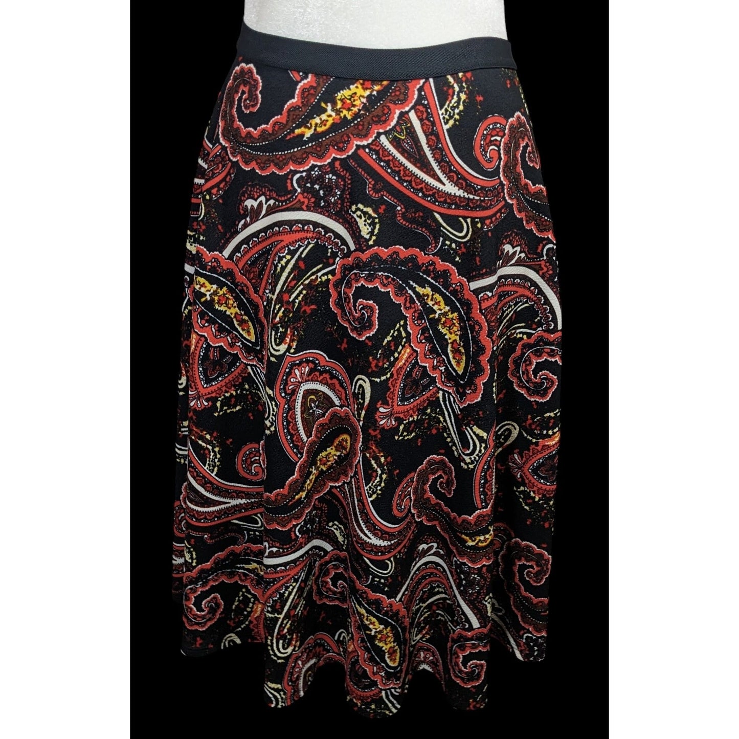 Bobeau Bohemian Paisley USA Made Midi Skirt