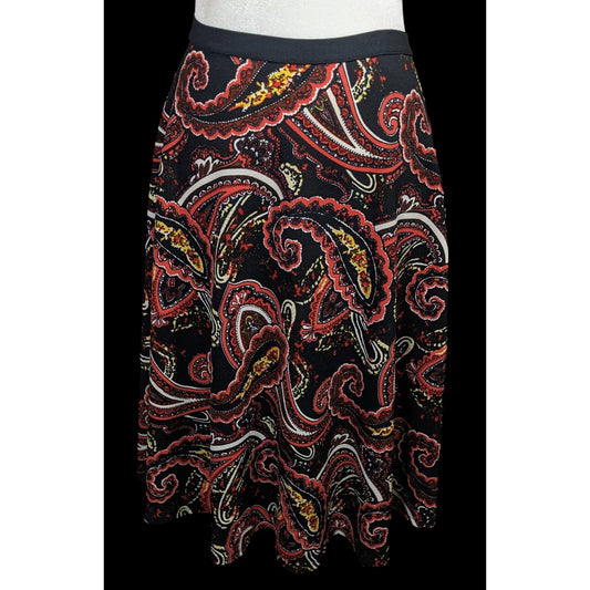 Bobeau Bohemian Paisley USA Made Midi Skirt