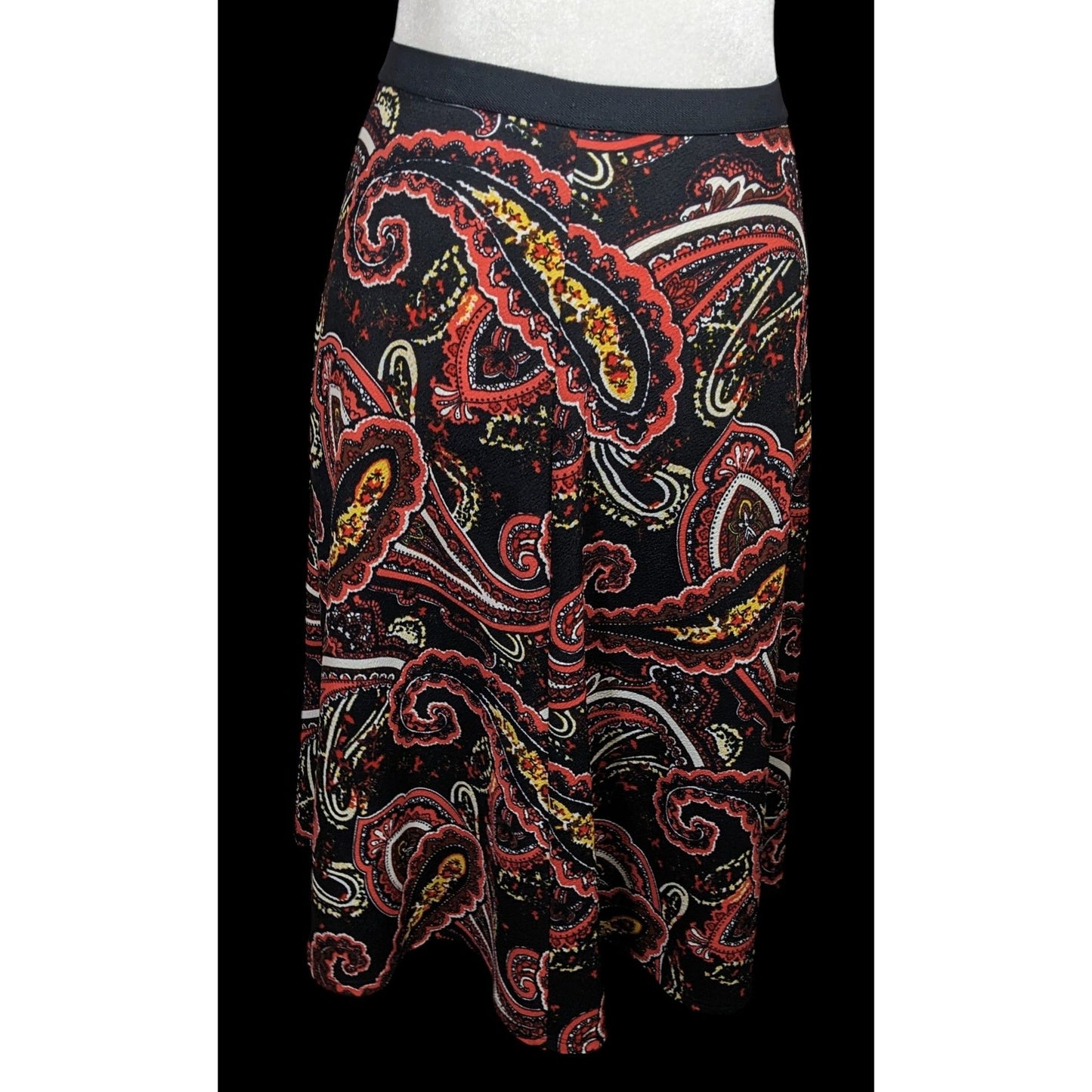 Bobeau Bohemian Paisley USA Made Midi Skirt