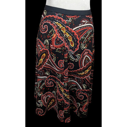 Bobeau Bohemian Paisley USA Made Midi Skirt