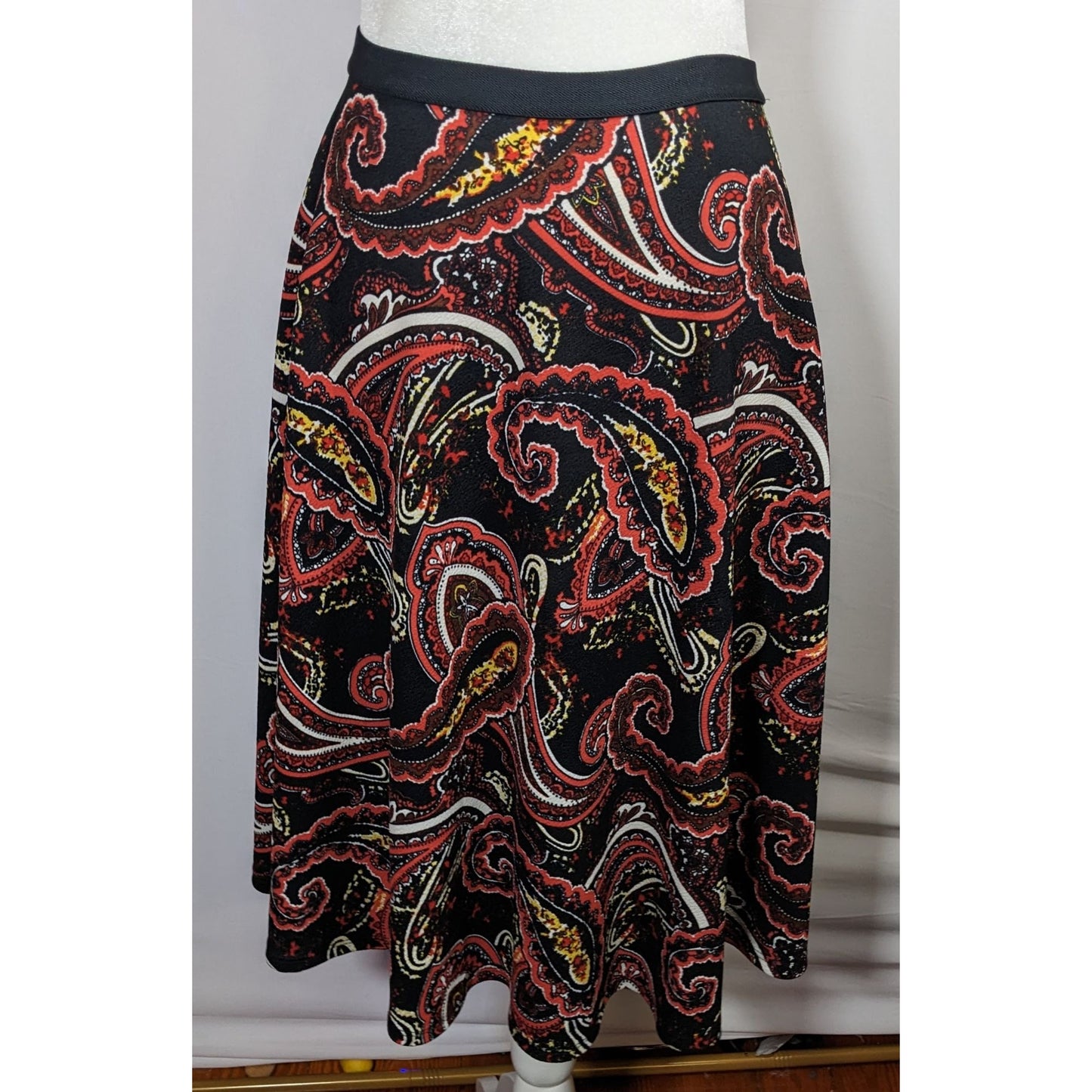 Bobeau Bohemian Paisley USA Made Midi Skirt