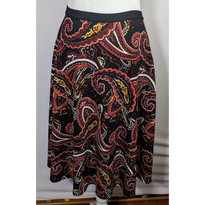 Bobeau Bohemian Paisley USA Made Midi Skirt