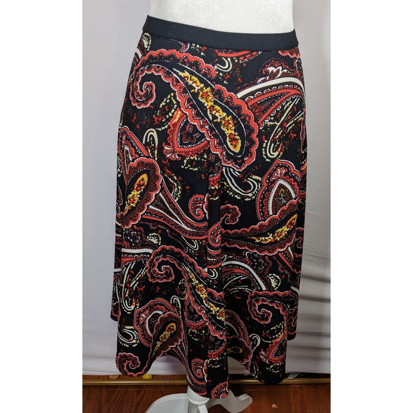 Bobeau Bohemian Paisley USA Made Midi Skirt